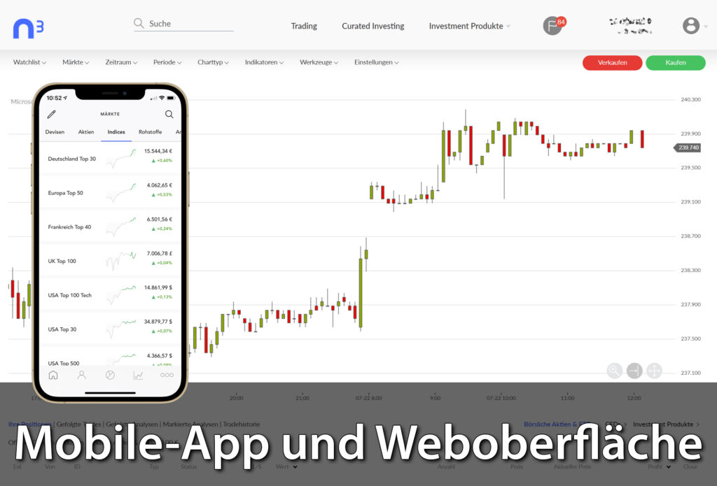 nextmarkets Test (2021) - Mobile App und Weboberfläche